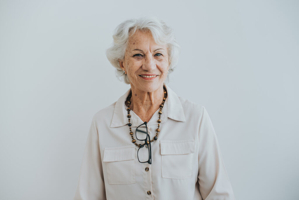old woman smiling