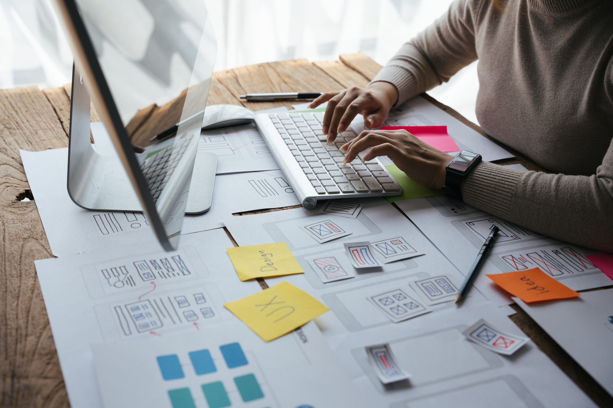 Graphic designer creative sketch