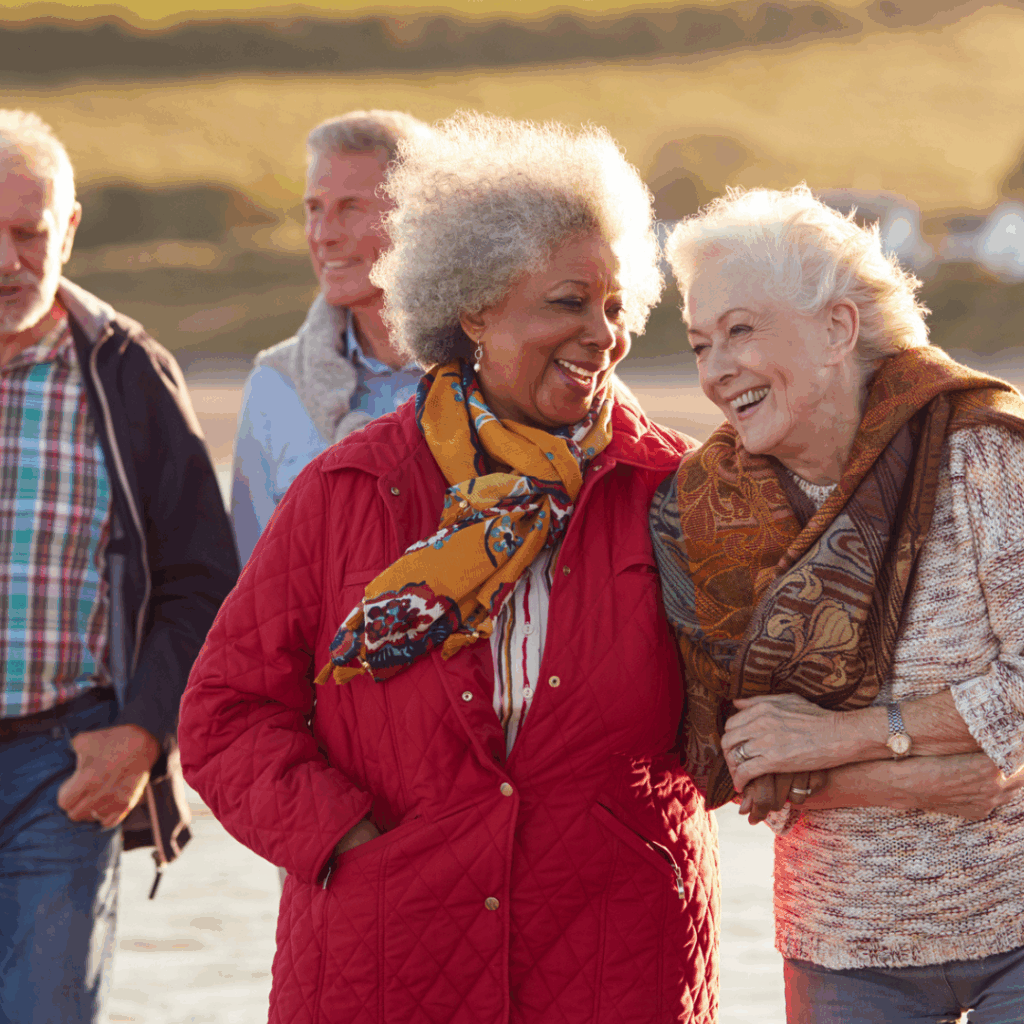 group older poeple walking
