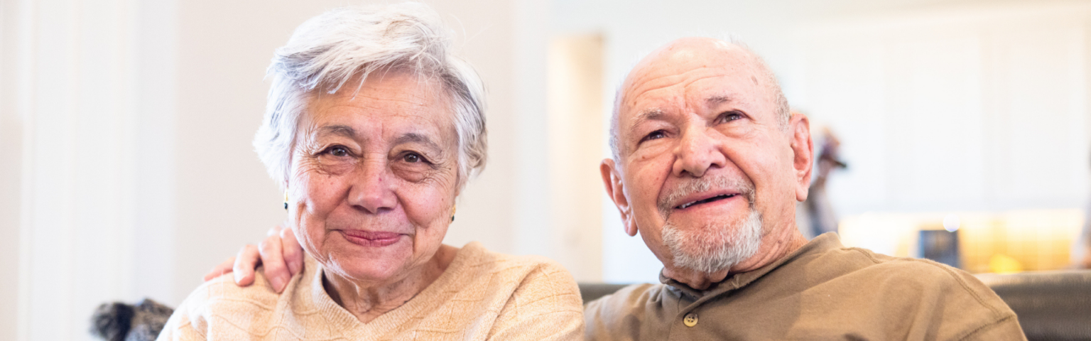senior man and woman smiling