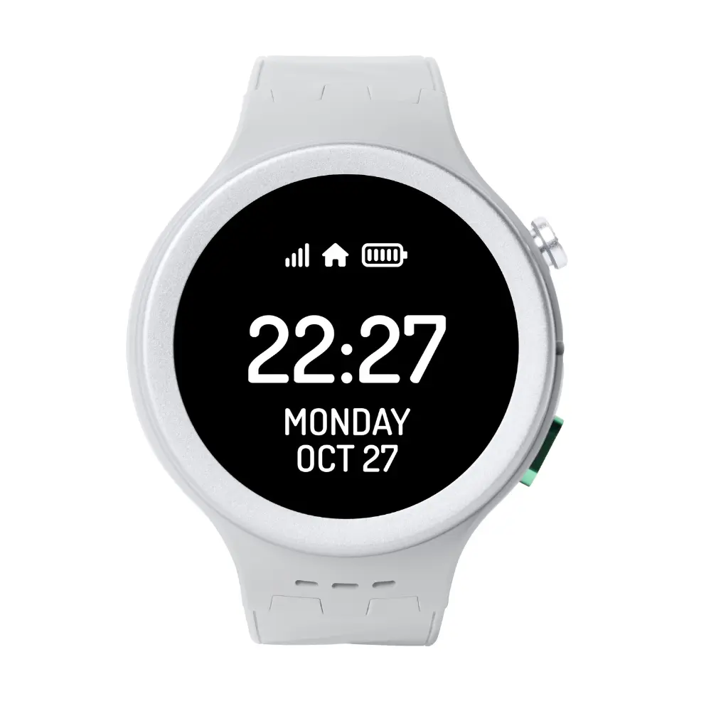 Front view of the Alba personal GPS safety watch